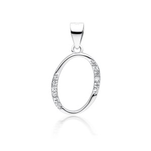 Pandantiv initiala litera O din argint cu pietre DiAmanti LZ0002_O-DIA (Argint 925‰ 1 g.)